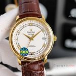 Copy Omega De Ville Prestige Watches Gold and Brown Automatic_th.jpg